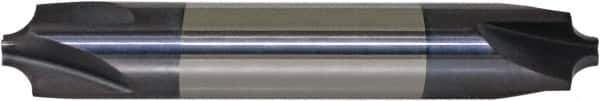 ProMax - 0.046" Radius, 1/4" Mill Diam, 4 Flute Solid Carbide Corner Rounding End Mill - Double End, AlTiN Finish, 2-1/2" OAL, 1/4" Shank Diam - Exact Tool & Supply