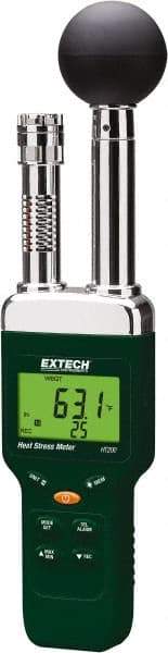 Extech - Thermometer/Hygrometers & Barometers Type: Heat Stress WBGT Meter Minimum Relative Humidity (%): 1 - Exact Tool & Supply