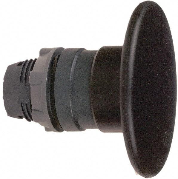 Schneider Electric - 22mm Mount Hole, Extended Mushroom Head, Pushbutton Switch Only - Round, Black Pushbutton, Nonilluminated, Momentary (MO) - Exact Tool & Supply