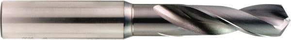 OSG - 17.7mm 130° Spiral Flute Powdered Metal Screw Machine Drill Bit - V Finish, Right Hand Cut, 62mm Flute Length, 128mm OAL, Standard Point, Straight Shank - Exact Tool & Supply