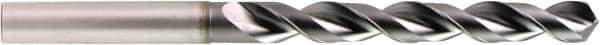 OSG - 25.5mm 120° Powdered Metal Jobber Drill - V Finish, Right Hand Cut, Spiral Flute, Straight Shank, 225mm OAL, Standard Point - Exact Tool & Supply