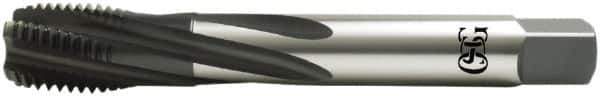 OSG - 1-1/4 - 8 UN 5 Flute 2B Modified Bottoming Spiral Flute Tap - Vanadium High Speed Steel, Oxide Finish, 180mm OAL, Right Hand Flute, Right Hand Thread, Series 13024 - Exact Tool & Supply