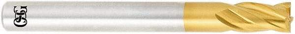 OSG - 5/32", 15/64" LOC, 3/16" Shank Diam, 1-3/4" OAL, 4 Flute, Powdered Metal Square End Mill - Single End, TiN Finish, Spiral Flute, 30° Helix, Centercutting, Right Hand Cut, Right Hand Flute, Series 676 - Exact Tool & Supply