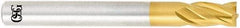 OSG - 5/32", 15/64" LOC, 3/16" Shank Diam, 1-3/4" OAL, 4 Flute, Powdered Metal Square End Mill - Single End, TiN Finish, Spiral Flute, 30° Helix, Centercutting, Right Hand Cut, Right Hand Flute, Series 676 - Exact Tool & Supply