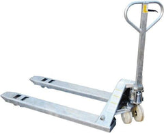 Vestil - 5,500 Lb Capacity, 7-3/4" Lift Galvanized Steel Pallet Truck - 2-7/8" Min Lift Height, 48" Fork Length x 27" Fork Width, 27" Overall Width - Exact Tool & Supply