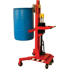 Wesco Industrial Products - 1,100 Lb Load Capacity, 30, 55 & 85 Gal Drum Grab - 41" Wide x 66" High, 4 Steel Wheels - Exact Tool & Supply