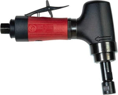 Chicago Pneumatic - 1/4" Collet, Angle Handle, Air Angle Die Grinder - 20,000 RPM, Rear Exhaust, 8.25 CFM, 0.7 hp, 90 psi, 1/4 BSP Inlet - Exact Tool & Supply