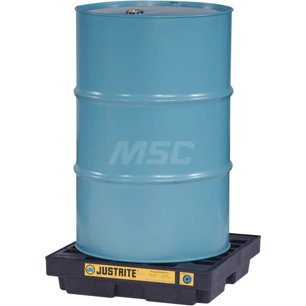 Justrite - Spill Pallets, Platforms, Sumps & Basins; Type: EcoPolyBlend? Accumulation Centers ; Number of Drums: 1 ; Sump Capacity (Gal.): 12.00 ; Load Capacity (Lb.): 1250.000 ; Material: Polyethylene ; Height (Inch): 5.5 - Exact Tool & Supply