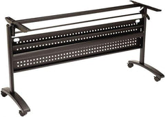 ALERA - 20" Long x 58" Wide x 28" High Stationary Modesty Panel Table Base - Black, Steel - Exact Tool & Supply