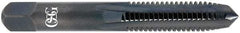 OSG - 1-3/8 - 12 UNF 3B 6 Flute TiCN Finish High Speed Steel Straight Flute Standard Hand Tap - Bottoming, Right Hand Thread, 6-1/16" OAL, 3" Thread Length, H4 Limit, Oversize - Exact Tool & Supply