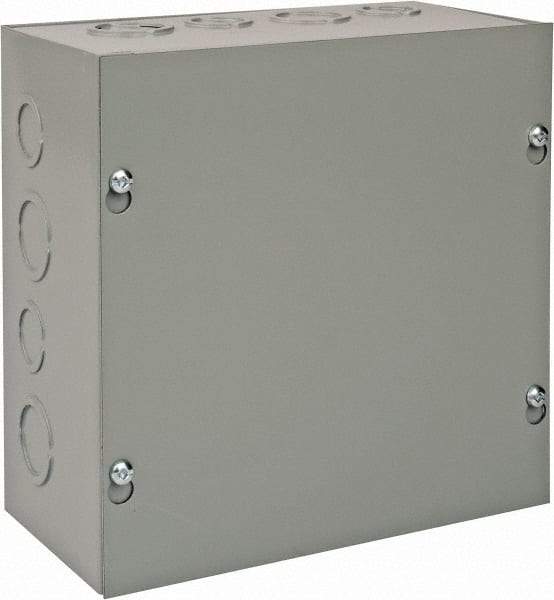nVent Hoffman - Steel Junction Box Enclosure Screw Flat Cover - NEMA 1, 8" Wide x 8" High x 4" Deep - Exact Tool & Supply