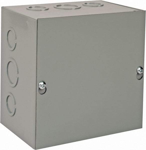 nVent Hoffman - Steel Junction Box Enclosure Screw Flat Cover - NEMA 1, 6" Wide x 6" High x 4" Deep - Exact Tool & Supply