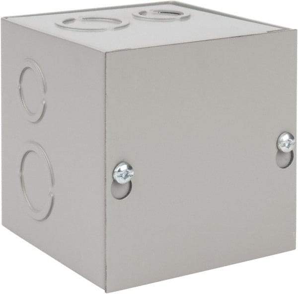 nVent Hoffman - Steel Junction Box Enclosure Screw Flat Cover - NEMA 1, 4" Wide x 4" High x 4" Deep - Exact Tool & Supply