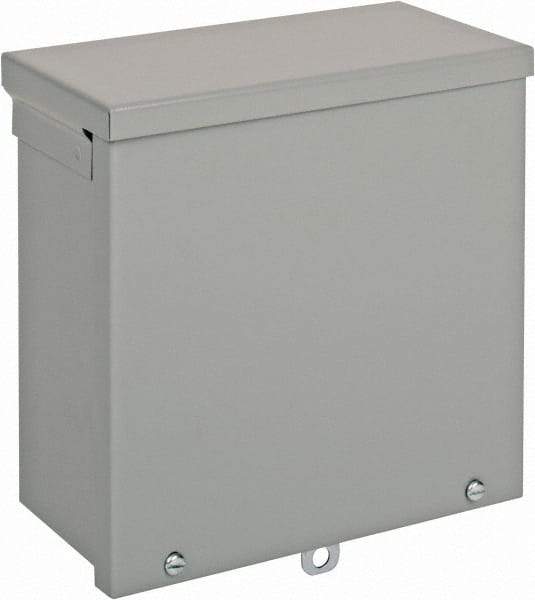 nVent Hoffman - Steel Junction Box Enclosure Screw Flat Cover - NEMA 3R, 8" Wide x 8" High x 4" Deep - Exact Tool & Supply
