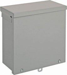nVent Hoffman - Steel Junction Box Enclosure Screw Flat Cover - NEMA 3R, 8" Wide x 8" High x 4" Deep - Exact Tool & Supply