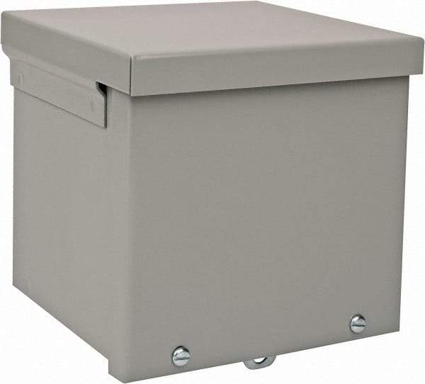 nVent Hoffman - Steel Junction Box Enclosure Screw Flat Cover - NEMA 3R, 6" Wide x 6" High x 6" Deep - Exact Tool & Supply