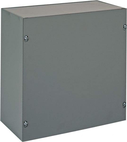 nVent Hoffman - Steel Junction Box Enclosure Screw Flat Cover - NEMA 1, 12" Wide x 12" High x 6" Deep - Exact Tool & Supply