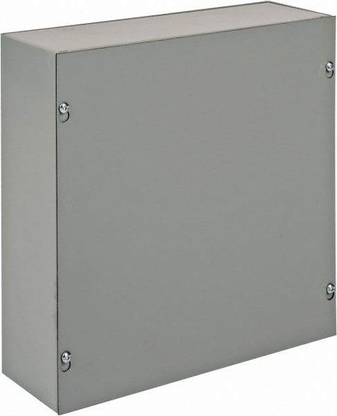 nVent Hoffman - Steel Junction Box Enclosure Screw Flat Cover - NEMA 1, 12" Wide x 12" High x 4" Deep - Exact Tool & Supply