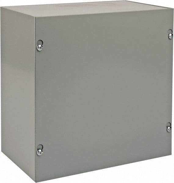 nVent Hoffman - Steel Junction Box Enclosure Screw Flat Cover - NEMA 1, 10" Wide x 10" High x 6" Deep - Exact Tool & Supply