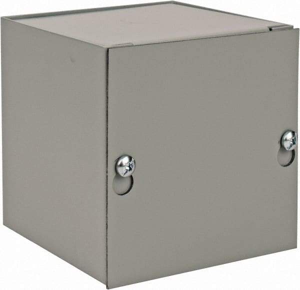nVent Hoffman - Steel Junction Box Enclosure Screw Flat Cover - NEMA 1, 4" Wide x 4" High x 4" Deep - Exact Tool & Supply