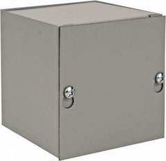nVent Hoffman - Steel Junction Box Enclosure Screw Flat Cover - NEMA 1, 4" Wide x 4" High x 4" Deep - Exact Tool & Supply