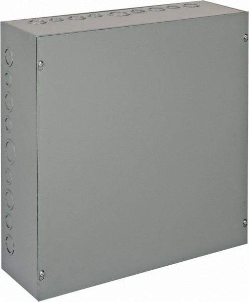 nVent Hoffman - Steel Junction Box Enclosure Screw Flat Cover - NEMA 1, 18" Wide x 18" High x 6" Deep - Exact Tool & Supply