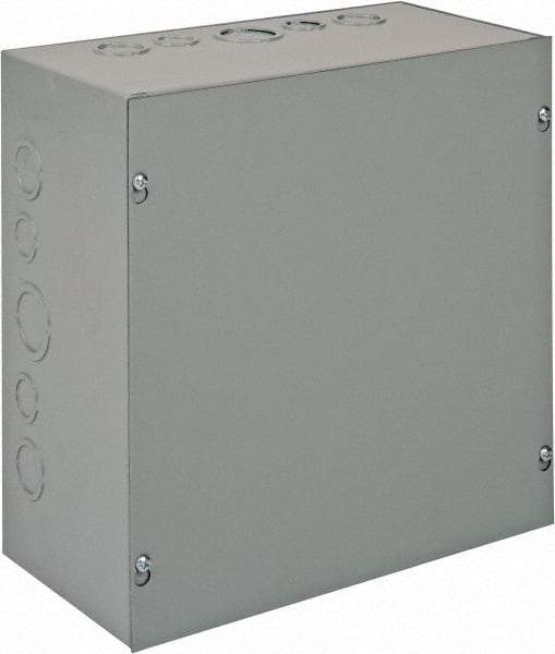 nVent Hoffman - Steel Junction Box Enclosure Screw Flat Cover - NEMA 1, 12" Wide x 12" High x 6" Deep - Exact Tool & Supply