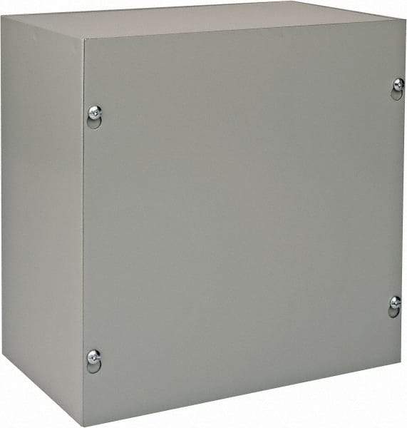nVent Hoffman - Steel Junction Box Enclosure Screw Flat Cover - NEMA 1, 10" Wide x 10" High x 6" Deep - Exact Tool & Supply