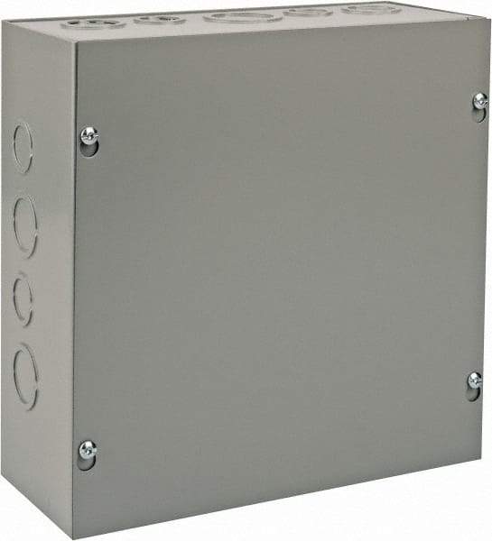 nVent Hoffman - Steel Junction Box Enclosure Screw Flat Cover - NEMA 1, 10" Wide x 10" High x 4" Deep - Exact Tool & Supply