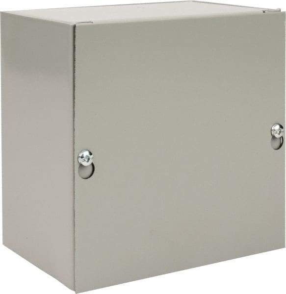 nVent Hoffman - Steel Junction Box Enclosure Screw Flat Cover - NEMA 1, 6" Wide x 6" High x 4" Deep - Exact Tool & Supply