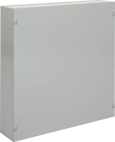 nVent Hoffman - Steel Junction Box Enclosure Screw Flat Cover - NEMA 1, 18" Wide x 18" High x 4" Deep - Exact Tool & Supply