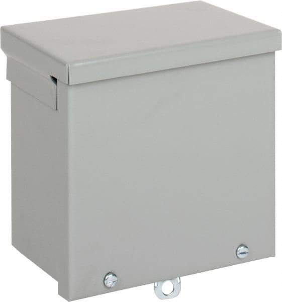 nVent Hoffman - Steel Junction Box Enclosure Screw Flat Cover - NEMA 3R, 6" Wide x 6" High x 4" Deep - Exact Tool & Supply