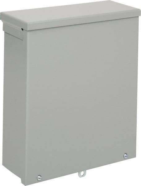 nVent Hoffman - Steel Junction Box Enclosure Screw Flat Cover - NEMA 3R, 10" Wide x 12" High x 4" Deep - Exact Tool & Supply