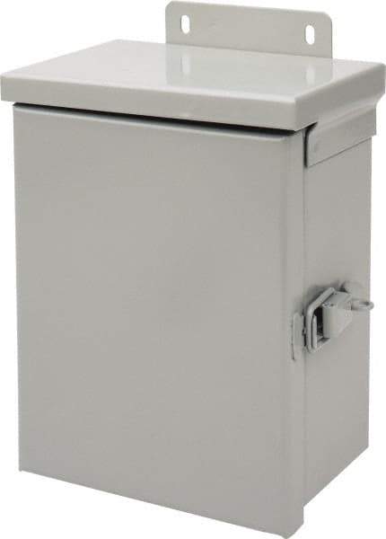 nVent Hoffman - Steel Standard Enclosure Hinge Flat Cover - NEMA 3R, 6" Wide x 8" High x 4" Deep, Watertight - Exact Tool & Supply