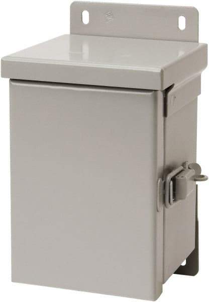 nVent Hoffman - Steel Standard Enclosure Hinge Flat Cover - NEMA 3R, 12" Wide x 12" High x 6" Deep, Watertight - Exact Tool & Supply