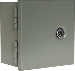 nVent Hoffman - Steel Junction Box Enclosure Hinge Flat Cover - NEMA 1, 6" Wide x 6" High x 4" Deep - Exact Tool & Supply