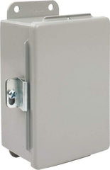 nVent Hoffman - Steel Junction Box Enclosure Hinge Flat Cover - NEMA 12, 13, 4" Wide x 6" High x 3" Deep - Exact Tool & Supply