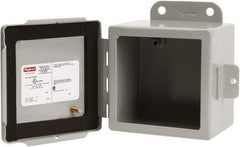 nVent Hoffman - Steel Junction Box Enclosure Hinge Flat Cover - NEMA 12, 13, 4" Wide x 4" High x 3" Deep - Exact Tool & Supply