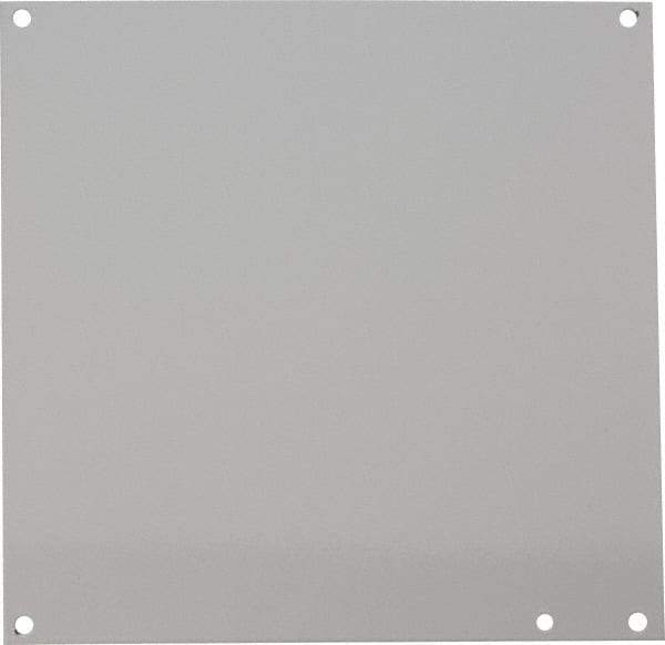 nVent Hoffman - 8-7/8" OAW x 8-7/8" OAH Powder Coat Finish Electrical Enclosure Junction Box Panel - 10" x 10" Box, 14 Gauge Steel, Use with A10106PHC/A10106PHCW - Exact Tool & Supply