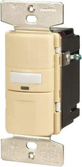 Cooper Wiring Devices - 1,000 Square Ft. Coverage, Infrared Occupancy Sensor Wall Switch - 1,000 at 120 V Incandescent, 1,000 at 120 V Fluorescent, 120 VAC, Ivory - Exact Tool & Supply