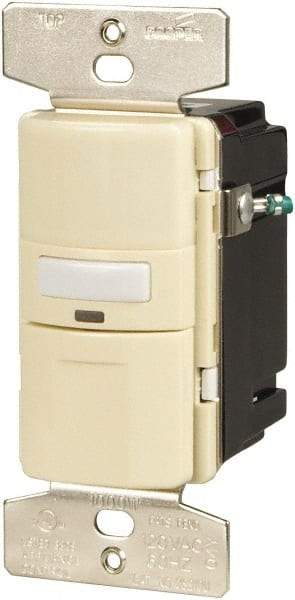 Cooper Wiring Devices - 1,000 Square Ft. Coverage, Infrared Occupancy Sensor Wall Switch - 1,000 at 120 V Incandescent, 1,000 at 120 V Fluorescent, 120 VAC, Almond - Exact Tool & Supply
