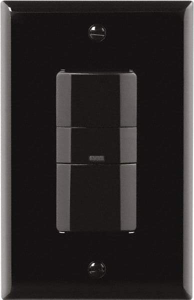 Cooper Wiring Devices - 450 Square Ft. Coverage, Infrared Vacancy Sensor Wall Switch - 600 at 120 V Incandescent, 600 at 120 V Fluorescent, 120 VAC, Black - Exact Tool & Supply