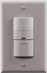 Cooper Wiring Devices - 450 Square Ft. Coverage, Infrared Vacancy Sensor Wall Switch - 600 at 120 V Incandescent, 600 at 120 V Fluorescent, 120 VAC, Almond - Exact Tool & Supply