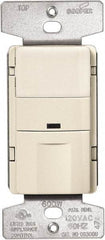 Cooper Wiring Devices - 450 Square Ft. Coverage, Infrared Occupancy Sensor Wall Switch - 600 at 120 V Incandescent, 600 at 120 V Fluorescent, 120 VAC, Light Almond - Exact Tool & Supply