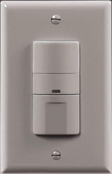 Cooper Wiring Devices - 450 Square Ft. Coverage, Infrared Occupancy Sensor Wall Switch - 600 at 120 V Incandescent, 600 at 120 V Fluorescent, 120 VAC, Gray - Exact Tool & Supply
