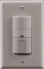 Cooper Wiring Devices - 450 Square Ft. Coverage, Infrared Occupancy Sensor Wall Switch - 600 at 120 V Incandescent, 600 at 120 V Fluorescent, 120 VAC, Gray - Exact Tool & Supply