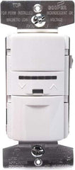 Cooper Wiring Devices - 1,000 Square Ft. Coverage, Infrared Vacancy Sensor Wall Switch - 600 at 120 V Incandescent, 600 at 120 V Fluorescent, 120 VAC, White - Exact Tool & Supply
