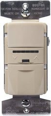 Cooper Wiring Devices - 1,000 Square Ft. Coverage, Infrared Vacancy Sensor Wall Switch - 600 at 120 V Incandescent, 600 at 120 V Fluorescent, 120 VAC, Ivory - Exact Tool & Supply