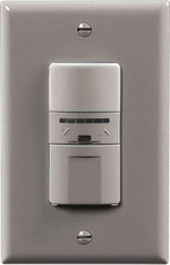 Cooper Wiring Devices - 1,000 Square Ft. Coverage, Infrared Vacancy Sensor Wall Switch - 600 at 120 V Incandescent, 600 at 120 V Fluorescent, 120 VAC, Gray - Exact Tool & Supply