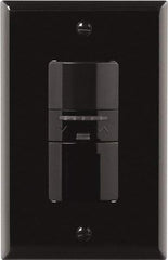 Cooper Wiring Devices - 1,000 Square Ft. Coverage, Infrared Vacancy Sensor Wall Switch - 600 at 120 V Incandescent, 600 at 120 V Fluorescent, 120 VAC, Black - Exact Tool & Supply